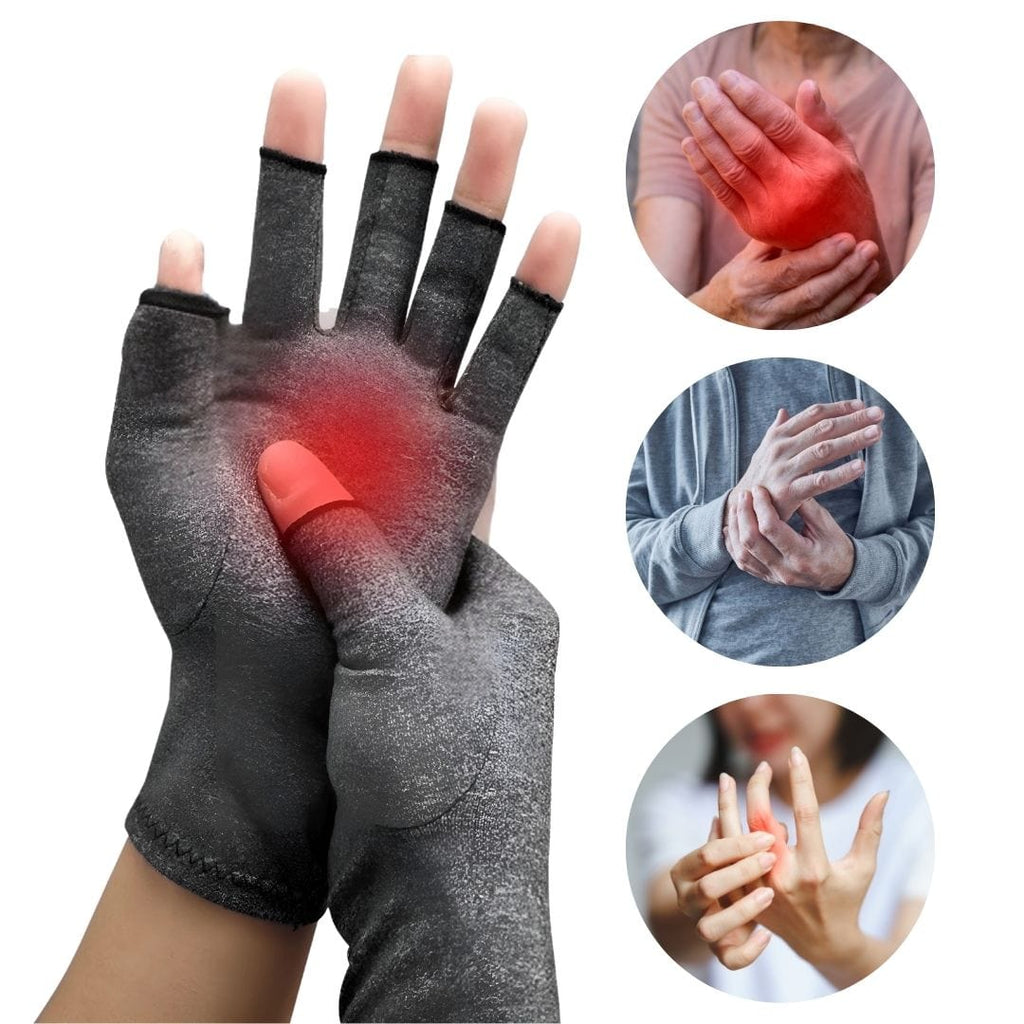 Fingerlose Kompressionshandschuhe | Baumwollmischung & Leichte Kompression | Handschuhe zur Unterstützung im Alltag | Schmid
