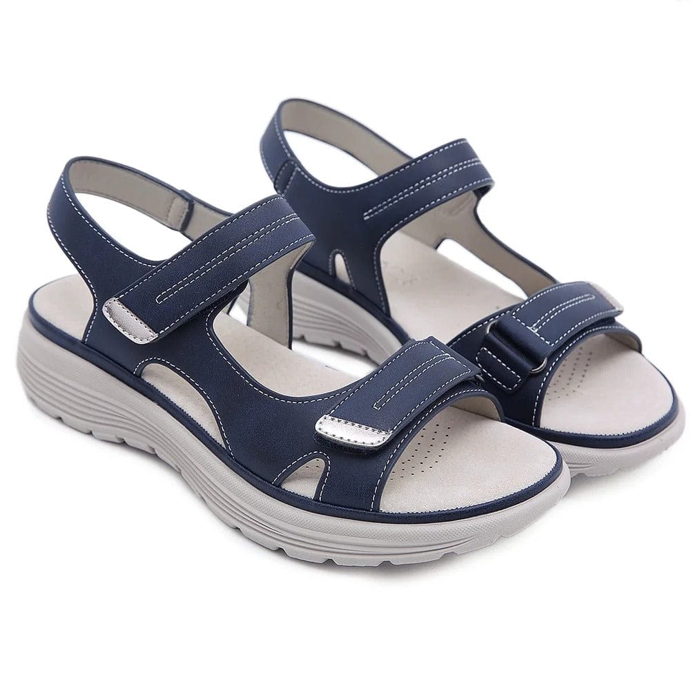Sandalen aus PU-Leder | Verstellbare Riemen & Strukturierte Außensohle | Leichte Sandalen für Alltag, Arbeit & Freizeit | Schmid