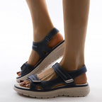 Sandalen aus PU-Leder | Verstellbare Riemen & Strukturierte Außensohle | Leichte Sandalen für Alltag, Arbeit & Freizeit | Schmid