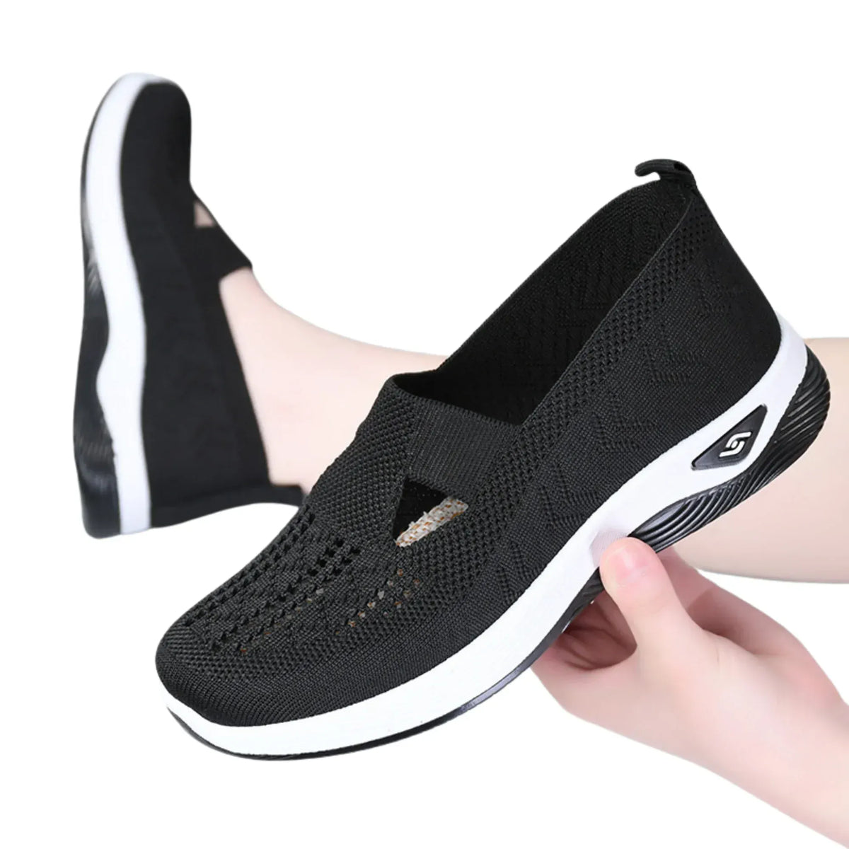 Slip-On Schuhe aus Stoff | Gepolsterte Einlegesohle & Flexible PVC-Sohle | Niedrige Schuhe für Alltag & Spaziergänge | Schmid