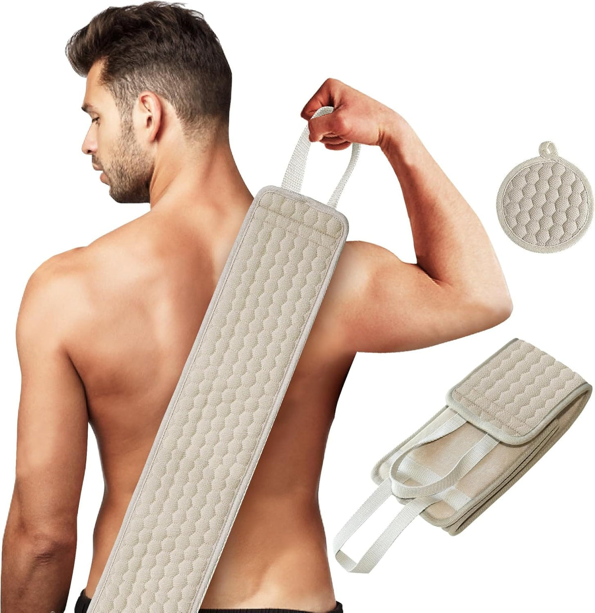 Exfolierender Rückenreiniger | Strukturierte Reinigungsfläche | Wiederverwendbares Unisex-Körperpflege-Tool für Dusche & Bad | Schmid
