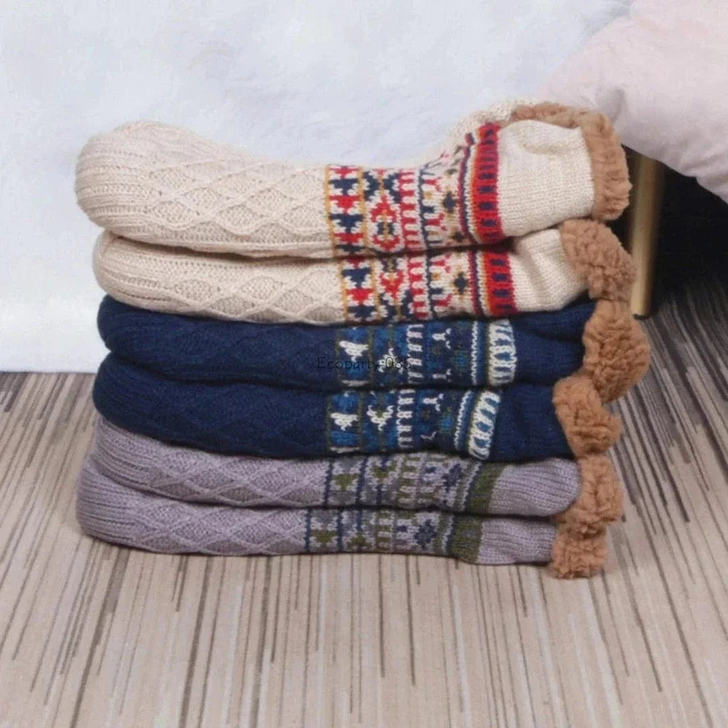 Wintersocken mit Fleecefutter | Acryl-Obermaterial & Silikonpunkte | Gefütterte Socken für den Innenbereich & Alltag | Schmid