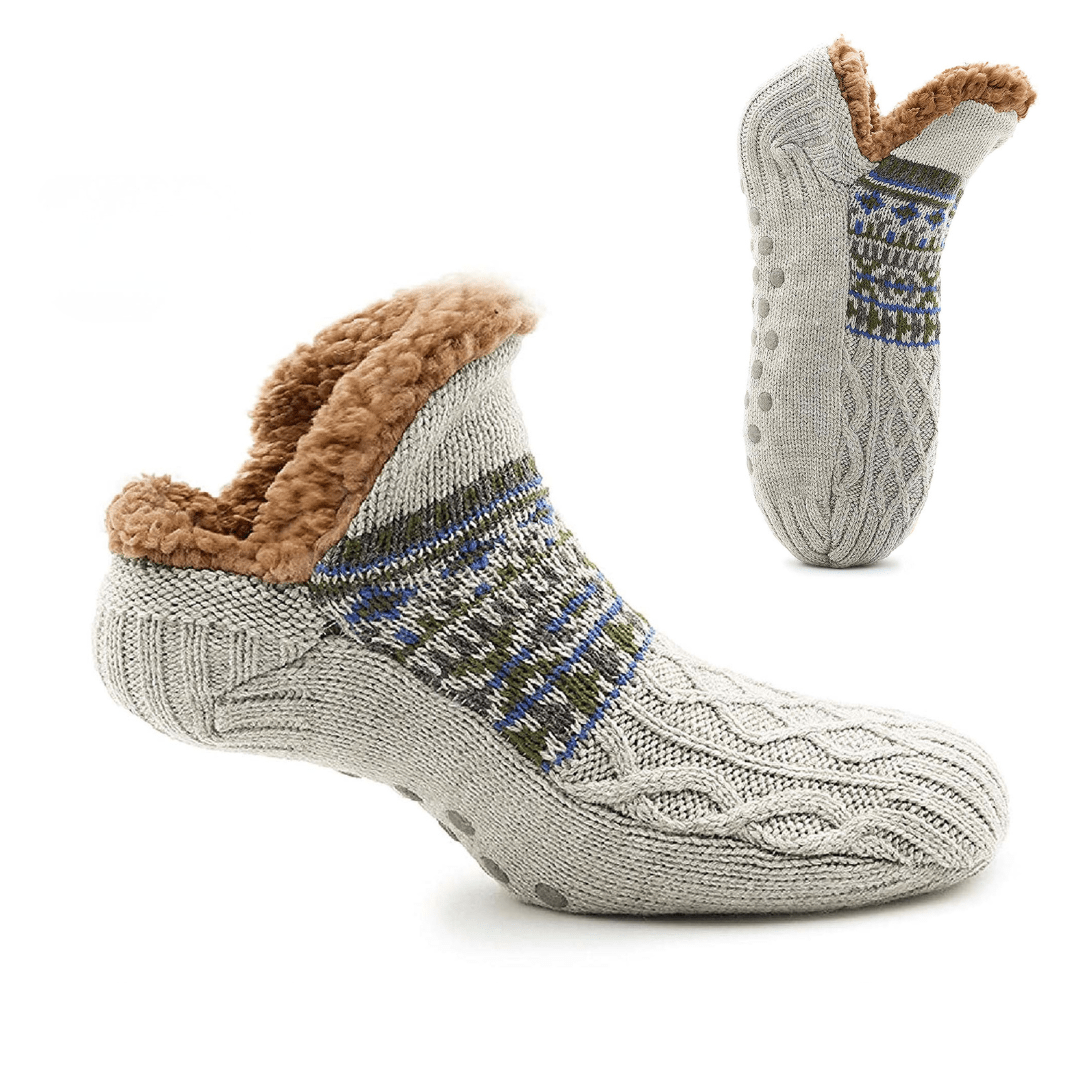 Wintersocken mit Fleecefutter | Acryl-Obermaterial & Silikonpunkte | Gefütterte Socken für den Innenbereich & Alltag | Schmid