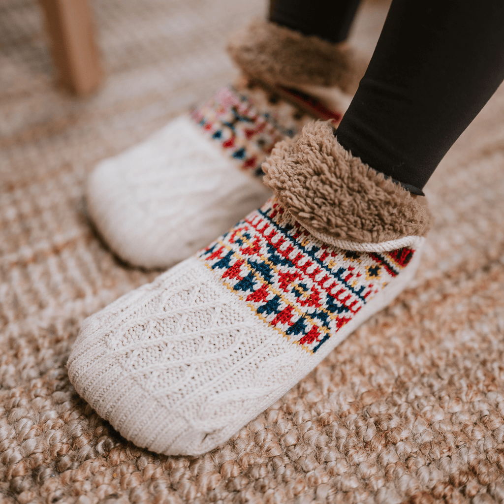 Wintersocken mit Fleecefutter | Acryl-Obermaterial & Silikonpunkte | Gefütterte Socken für den Innenbereich & Alltag | Schmid