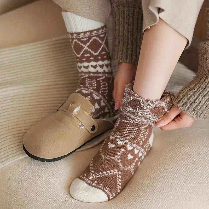 Fluffy Winterstrümpfe | Polyester & Spandex mit Stretch | 5-Paar Unisex-Strumpfset für Innenbereich & Alltag | Schmid