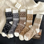 Fluffy Winterstrümpfe | Polyester & Spandex mit Stretch | 5-Paar Unisex-Strumpfset für Innenbereich & Alltag | Schmid