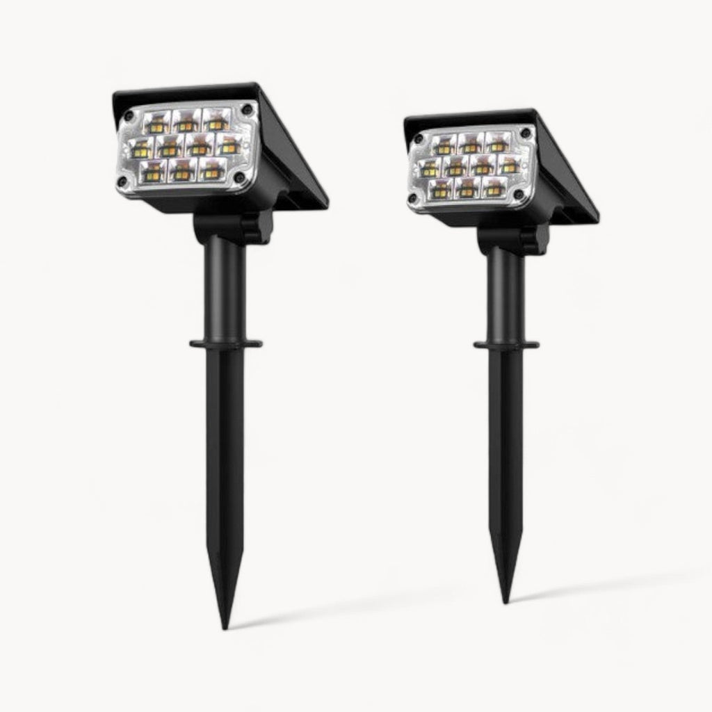 Solar LED Gartenstrahler – kabellos, für Außenbereich, wetterbeständig