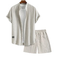 Herrenanzug Baumwolle | Lässiger Schnitt Sommer-Set | Kurzarmhemd und Shorts für Freizeit und warme Tage | Schmid