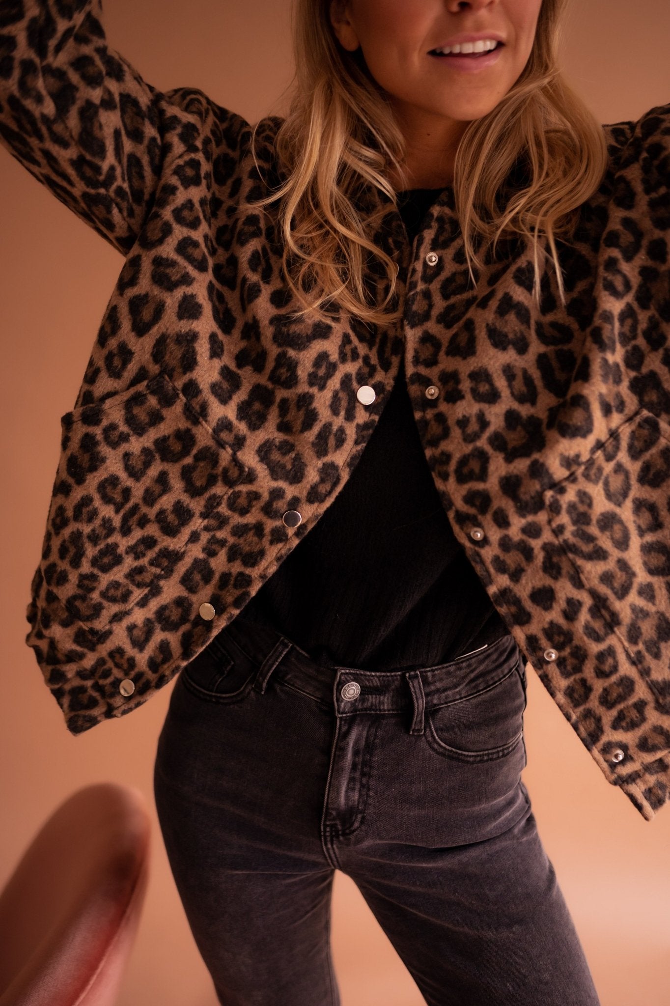 Damen Jacke mit Leopardenmuster – Langarm Oberbekleidung