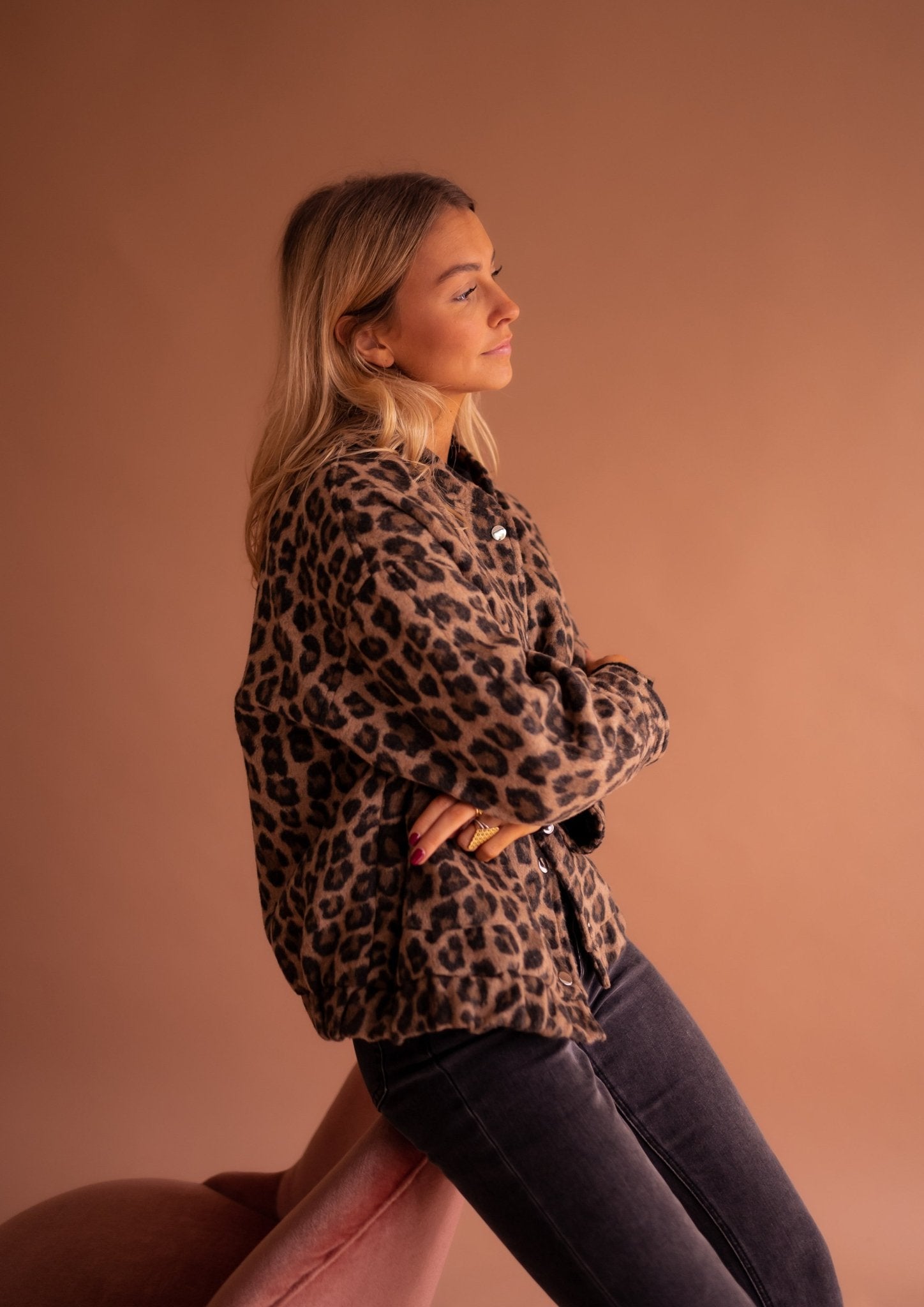 Damen Jacke mit Leopardenmuster – Langarm Oberbekleidung
