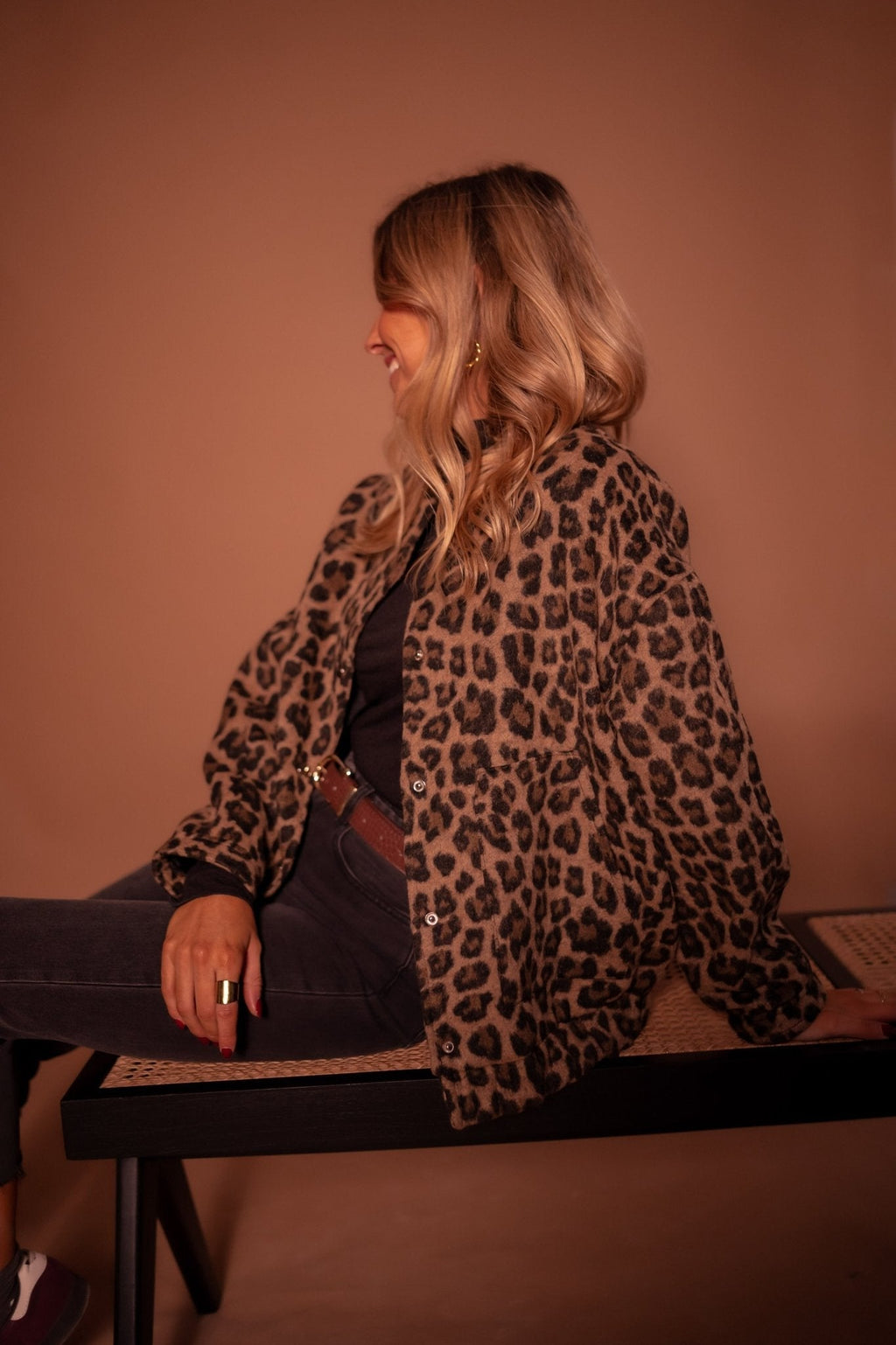 Damen Jacke mit Leopardenmuster – Langarm Oberbekleidung