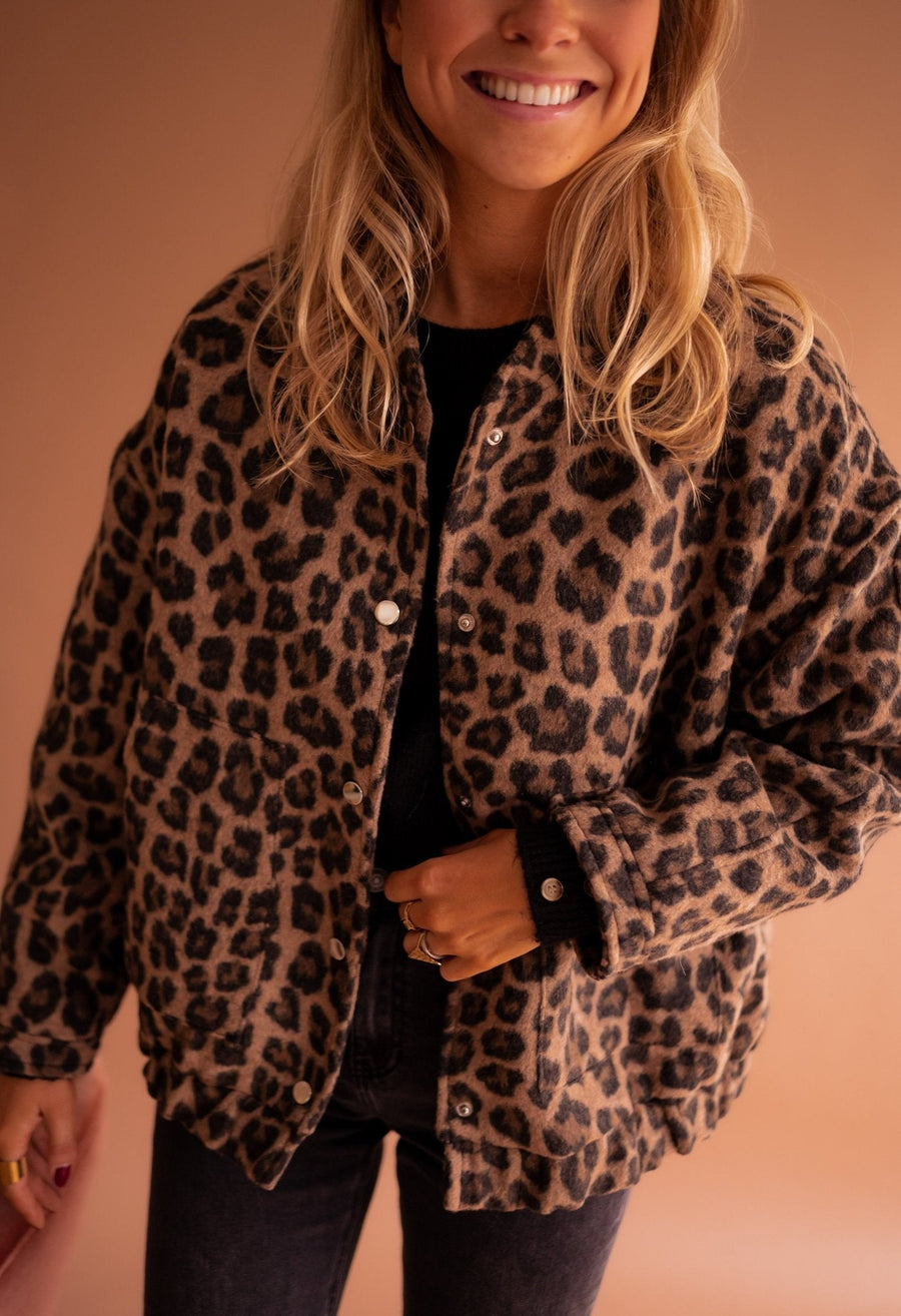 Damen Jacke mit Leopardenmuster – Langarm Oberbekleidung