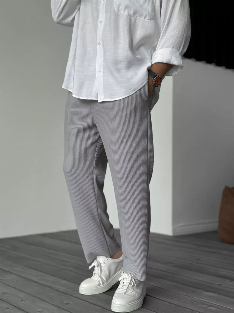 Luxe Herren Hose – Weicher Stoff Für Büro Und Freizeit