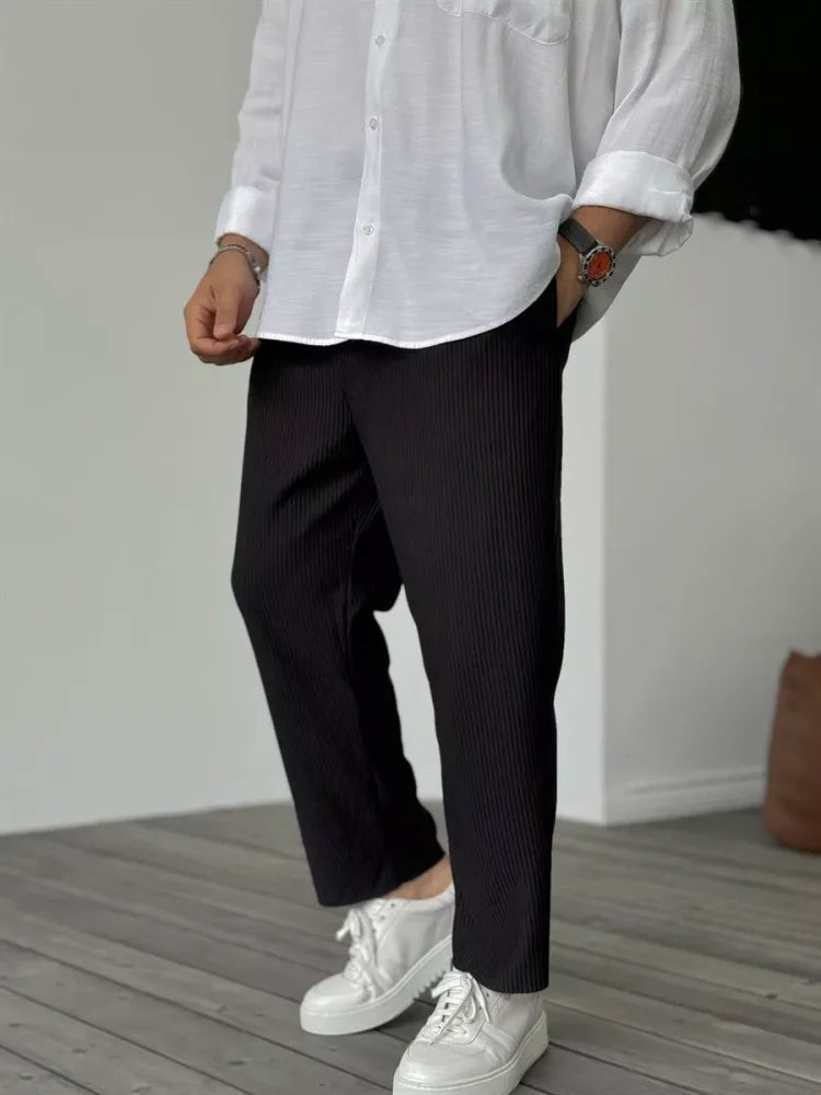 Luxe Herren Hose – Weicher Stoff Für Büro Und Freizeit