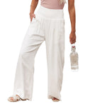 Damenhosen aus Leinenmischung | Weite Hosen mit Elastischem Bund | Alltagstauglich im Sommer | Schmid