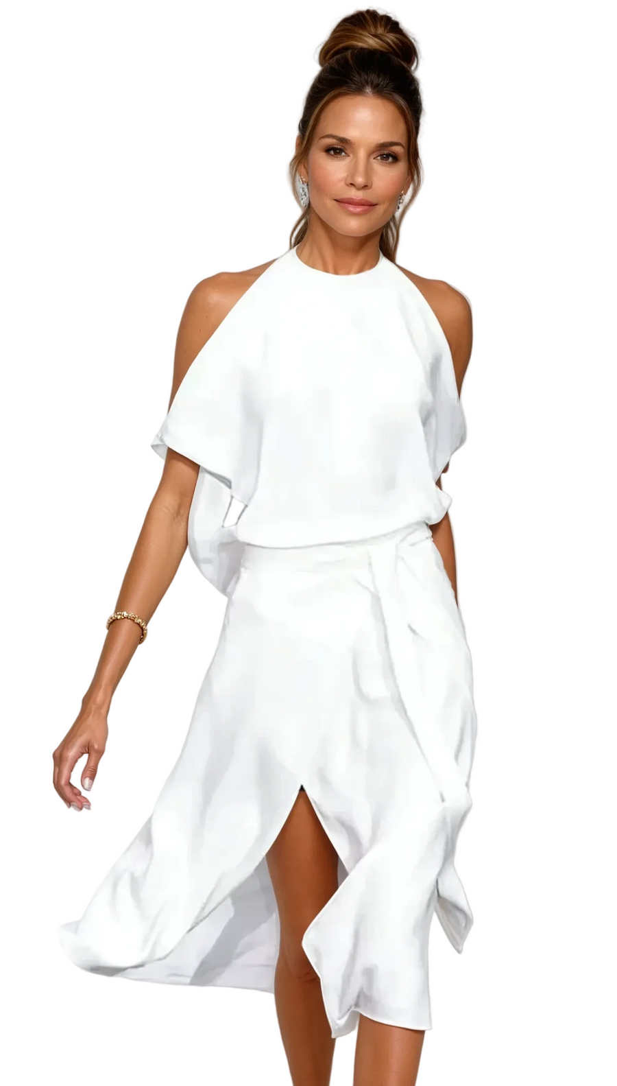 Madonna - Midi Kleid mit asymmetrischem Schnitt für Damen