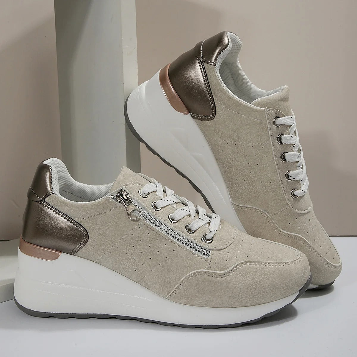 Damen - Orthopädische Wanderschuhe mit Reissverschluss und Gepolsterter Sohle