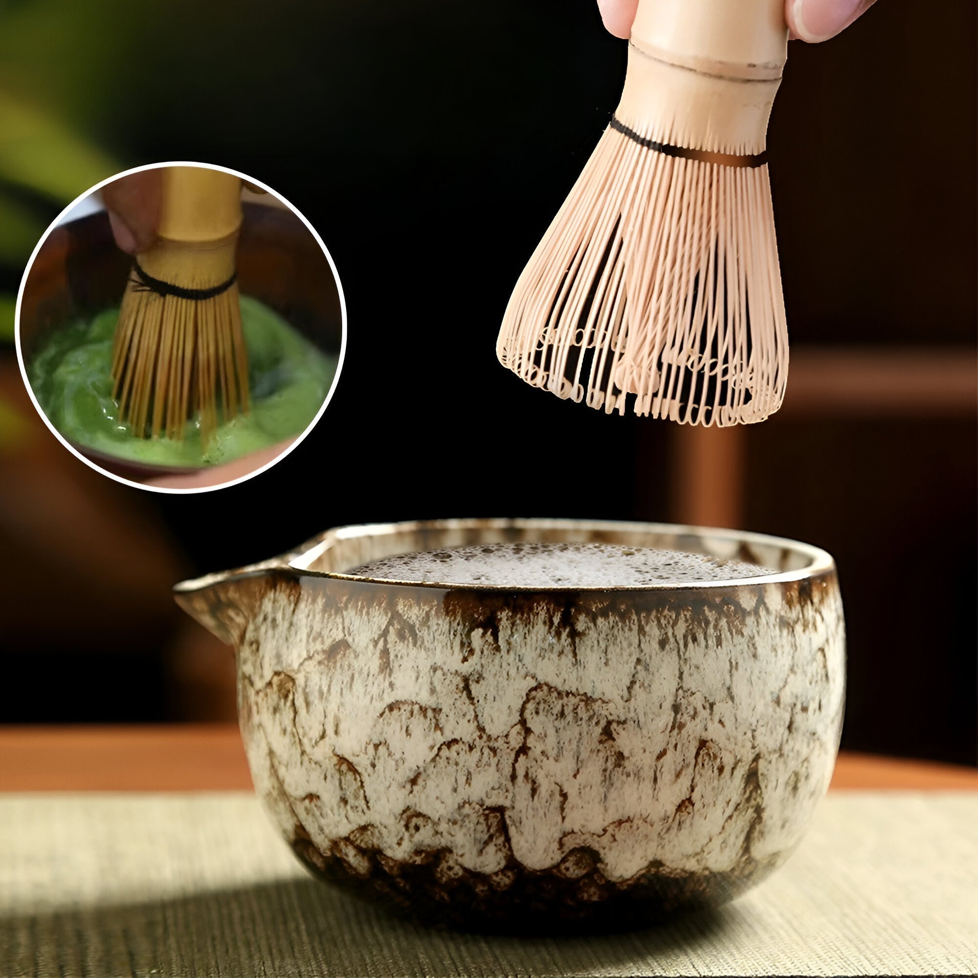 6-teiliges Matcha-Keramikset – Traditionelle Teezeremonie-Utensilien