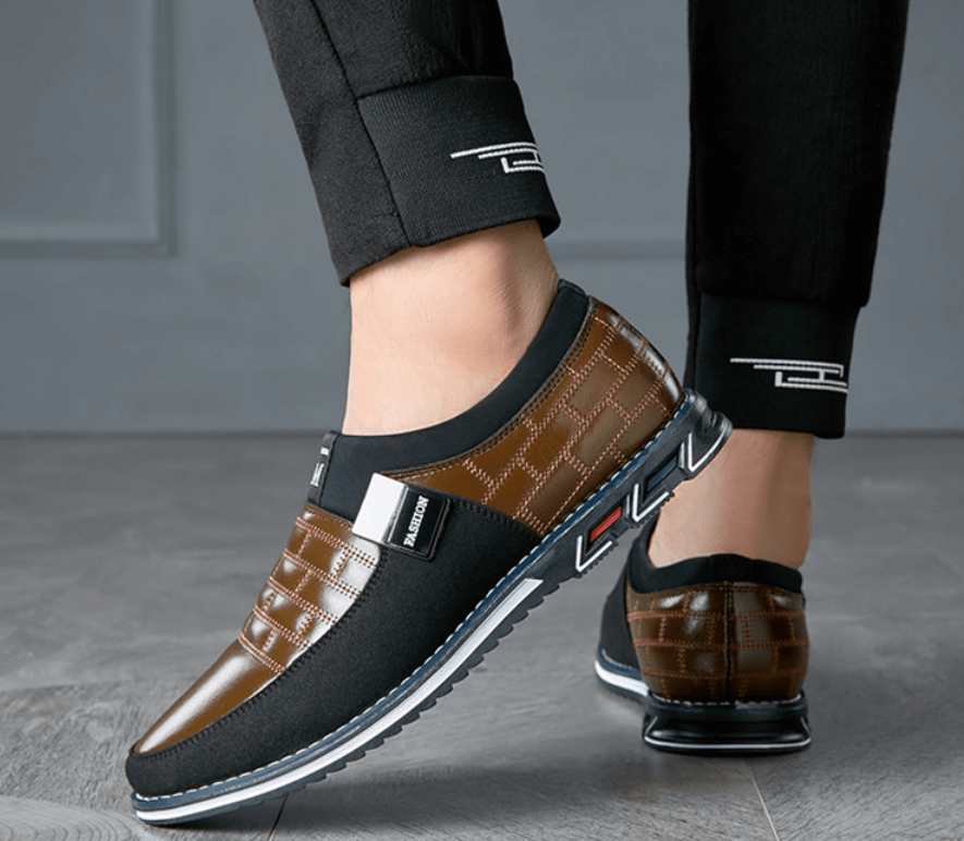 Atmungsaktive Herren Lederschuhe – Lässige Lederschuhe Mit Orthopädischer Unterstützung