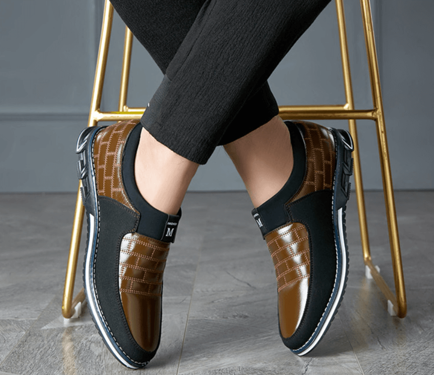 Atmungsaktive Herren Lederschuhe – Lässige Lederschuhe Mit Orthopädischer Unterstützung