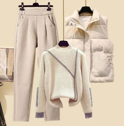 Elegantes 3-teiliges Set: Hose, Weste und Pullover | Komfort trifft Stil