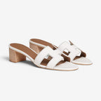 Damen Sandalen | Slip-On Sandalen mit Eckigem Absatz | Reguläre Passform für Alltag und Smart Casual | Schmid