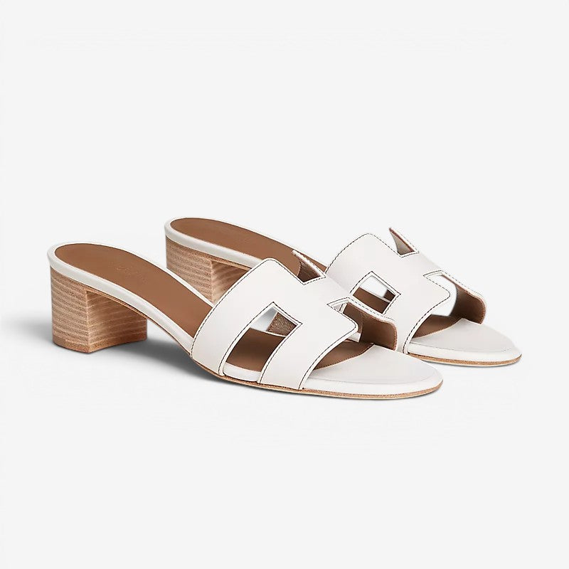 Damen Sandalen | Slip-On Sandalen mit Eckigem Absatz | Reguläre Passform für Alltag und Smart Casual | Schmid
