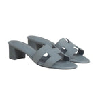 Damen Sandalen | Slip-On Sandalen mit Eckigem Absatz | Reguläre Passform für Alltag und Smart Casual | Schmid