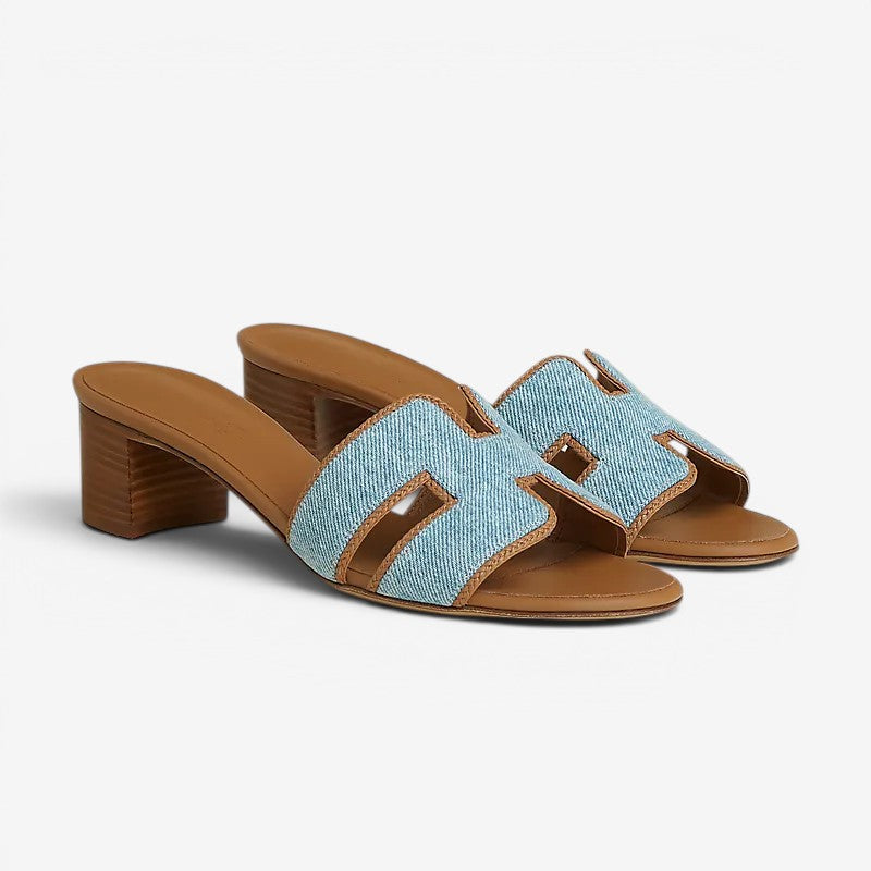Damen Sandalen | Slip-On Sandalen mit Eckigem Absatz | Reguläre Passform für Alltag und Smart Casual | Schmid