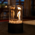 Ewige Flamme Öllampe – Metall und Glas, 26 × 14 cm, offene Flamme