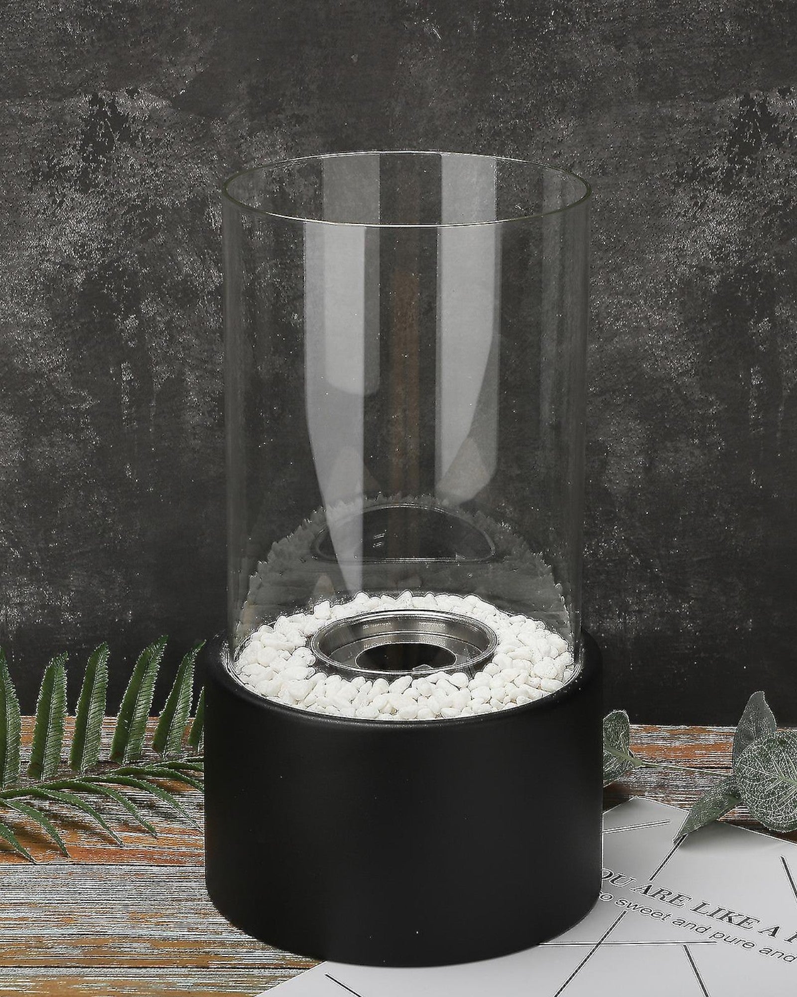 Ewige Flamme Öllampe – Metall und Glas, 26 × 14 cm, offene Flamme