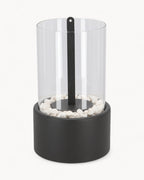 Ewige Flamme Öllampe – Metall und Glas, 26 × 14 cm, offene Flamme