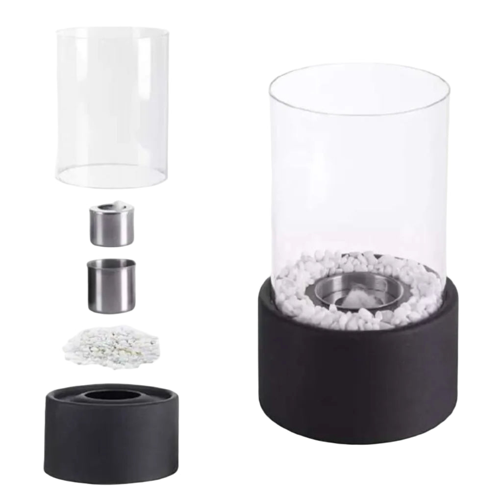 Ewige Flamme Öllampe – Metall und Glas, 26 × 14 cm, offene Flamme