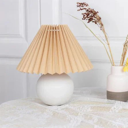 Garduru falten tischlampe | geplisster luxus lampenschirm