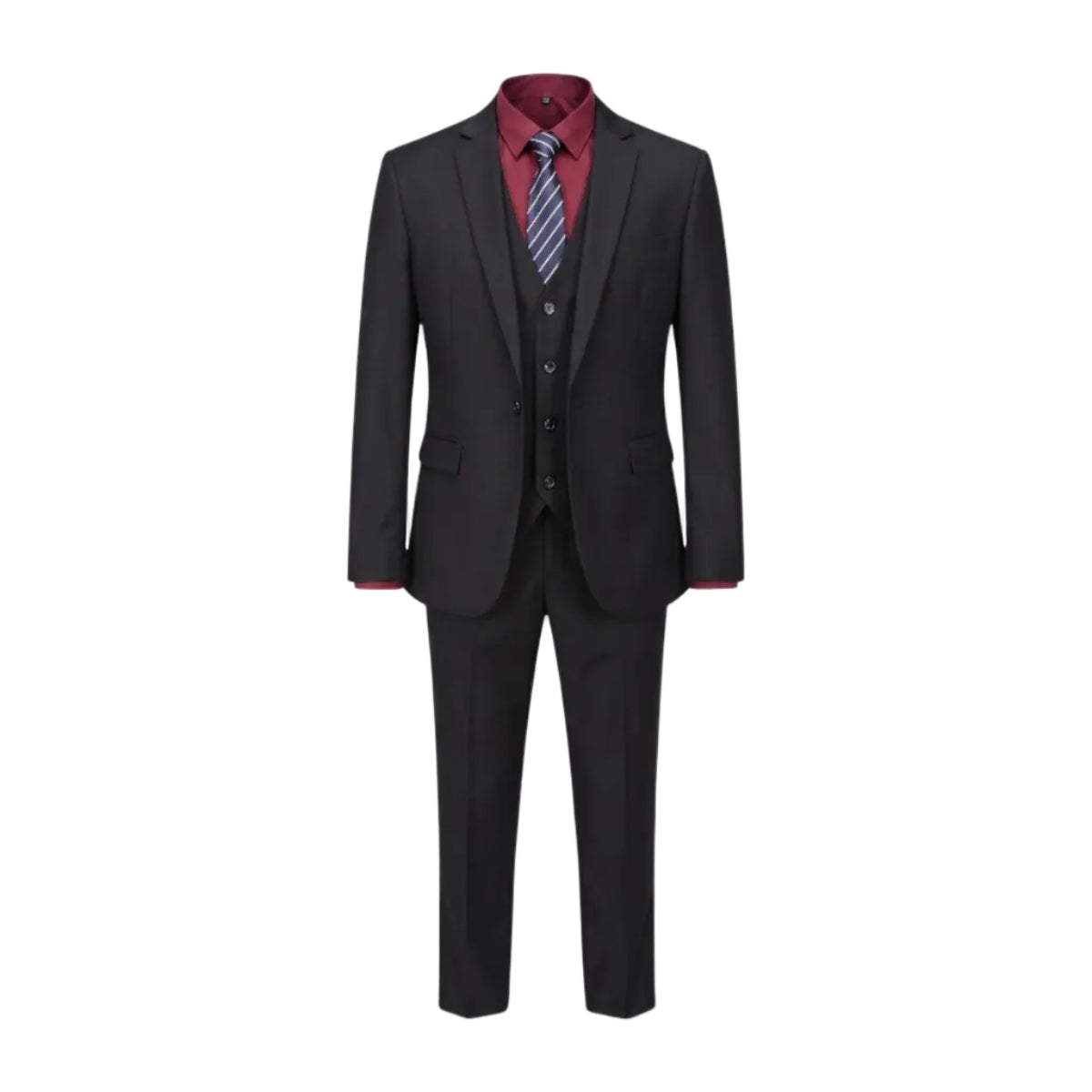 Herren Zweiteiliger Anzug | Slim Fit Anzug mit Reverskragen | Polyester Viskose Anzug für Business und Formelle Anlässe | Schmid