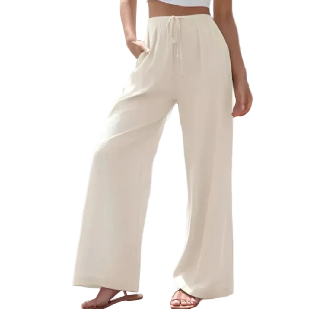 Damen Sommerhosen Mit Hoher Taille | Locker Sitzende Hosen Mit Schnürung Für Warme Tage | Schmid