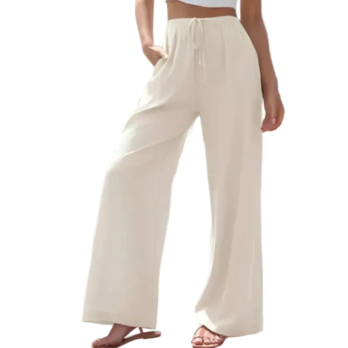 Damen Sommerhosen Mit Hoher Taille | Locker Sitzende Hosen Mit Schnürung Für Warme Tage | Schmid
