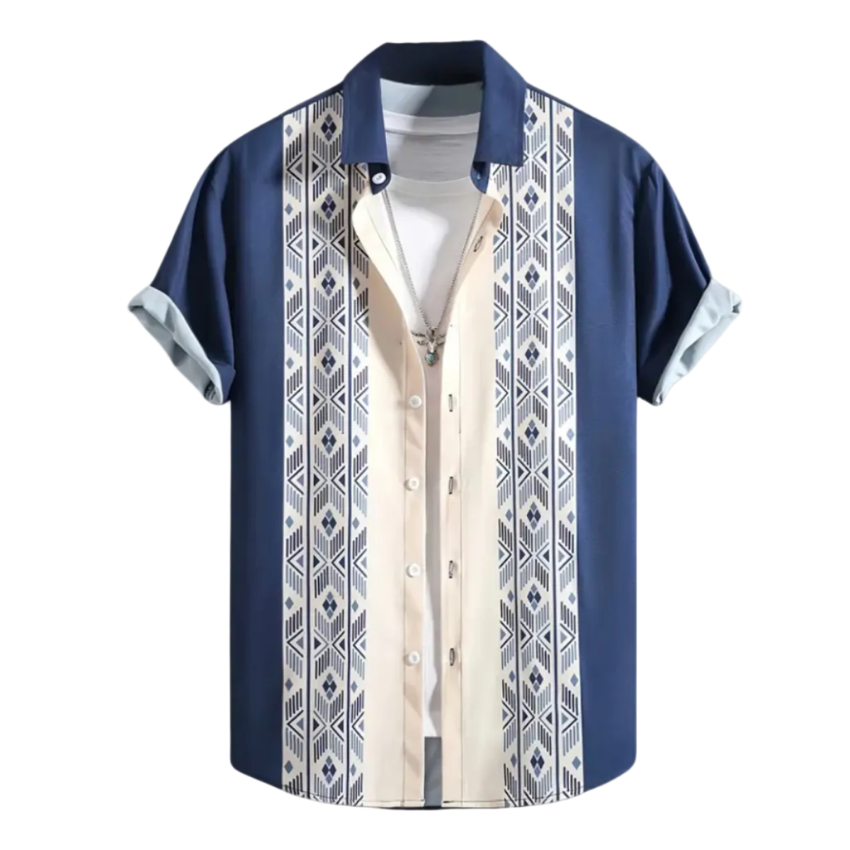 Herrenhemd aus Polyester | Kurzarmhemd mit Regulärer Passform | Leichtes Design für Alltag und Freizeit | Schmid