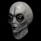 Alien Kopfmaske aus Latex für Halloween und Cosplay | Handbemalte Vollkopfmaske mit Belüftungsöffnungen | Schmid