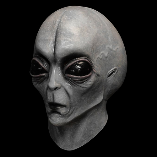 Alien Kopfmaske aus Latex für Halloween und Cosplay | Handbemalte Vollkopfmaske mit Belüftungsöffnungen | Schmid