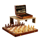 Schachspiel aus Massivholz | Faltbares Holzschachspiel | Tragbares Schachbrett | Schmid