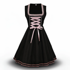 Damen Trachtenkleid mit Spitzen Schürze | Trachtenkleid mit Bluse und Schnürung für Oktoberfest | Schmid