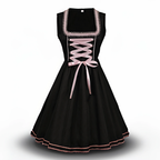 Damen Trachtenkleid mit Spitzen Schürze | Trachtenkleid mit Bluse und Schnürung für Oktoberfest | Schmid