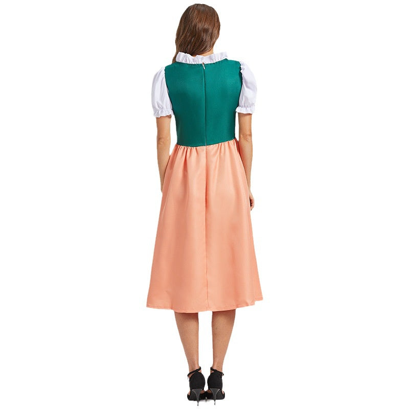 Damen Dirndl Set aus Mischgewebe | Reguläre Passform Trachtenkleidung | Bestickte Schürze mit Schnürung für Oktoberfest | Schmid