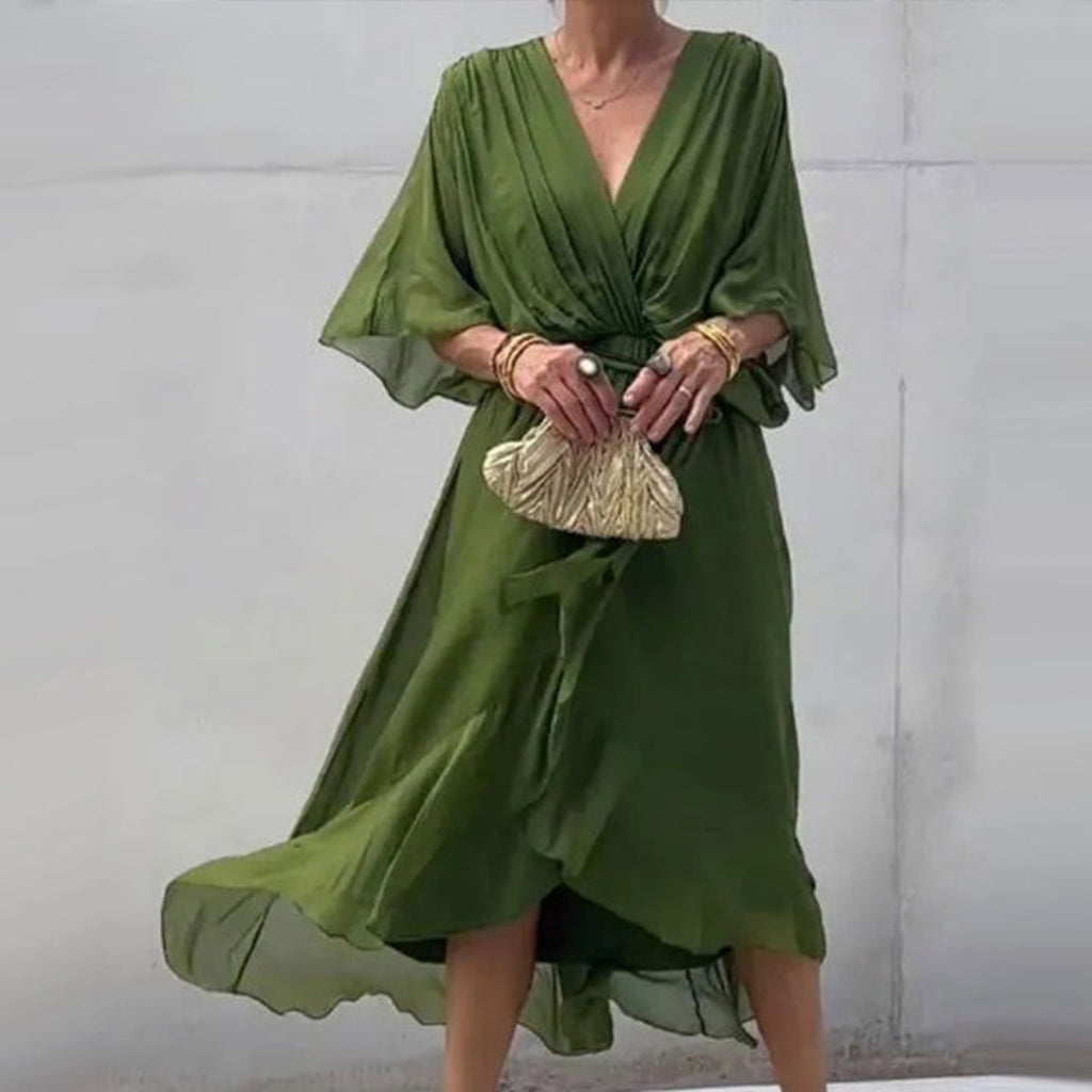 Elara - Maxi Kleid Damenkleid mit V-Ausschnitt