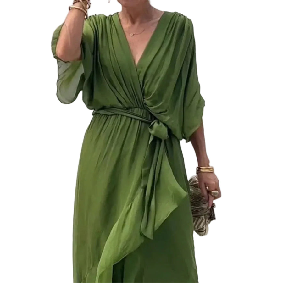 Elara - Maxi Kleid Damenkleid mit V-Ausschnitt