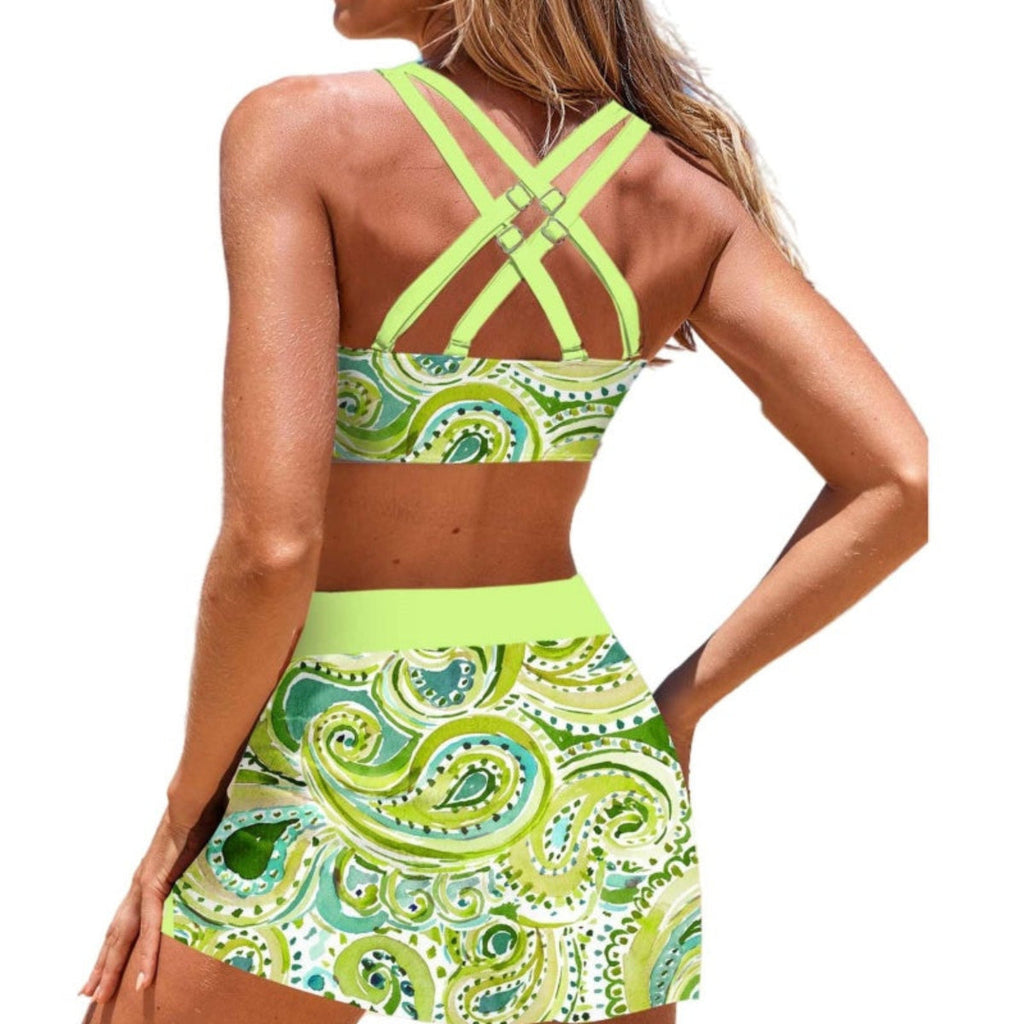 Bikini-Set aus Polyester | Verstellbare Träger mit Passendem Rock für | Strand und Pool | Schmid