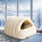 PurrCave Haustierbett – Plüsch Kuppelbett für Katzen und Kleine Hunde, Warm und Weich