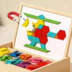 MagniPlay Magnetisches Lernspiel – Holzblöcke, Formen & Farben