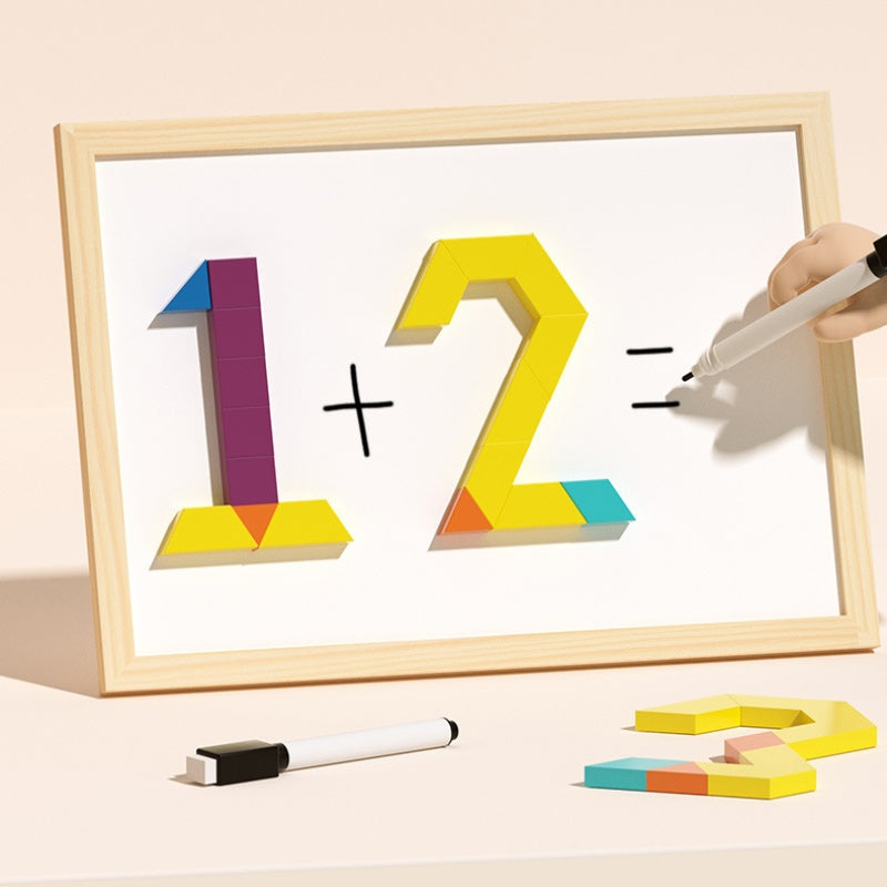 MagniPlay Magnetisches Lernspiel – Holzblöcke, Formen & Farben